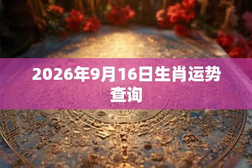 2026年9月16日生肖运势查询