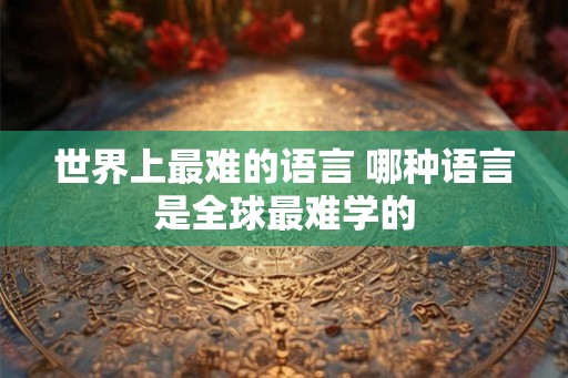 世界上最难的语言 哪种语言是全球最难学的