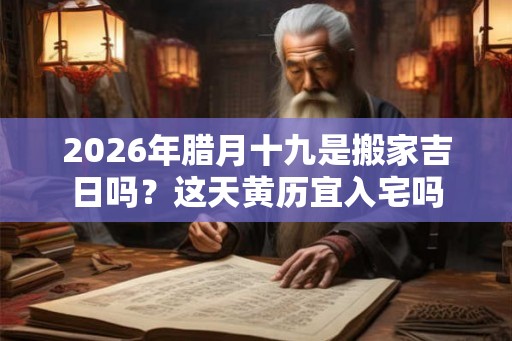 2026年腊月十九是搬家吉日吗？这天黄历宜入宅吗