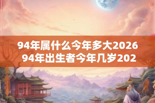 94年属什么今年多大2026 94年出生者今年几岁2026岁数是