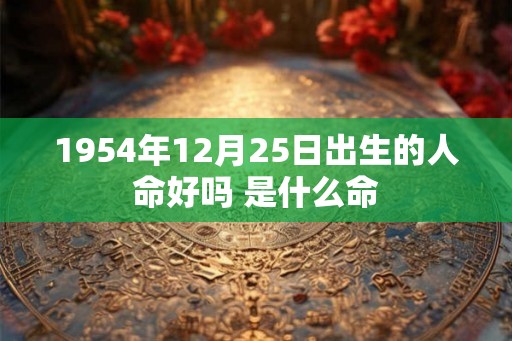 1954年12月25日出生的人命好吗 是什么命