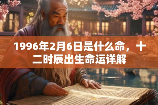 1996年2月6日是什么命，十二时辰出生命运详解