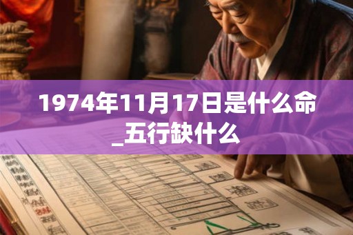 1974年11月17日是什么命_五行缺什么