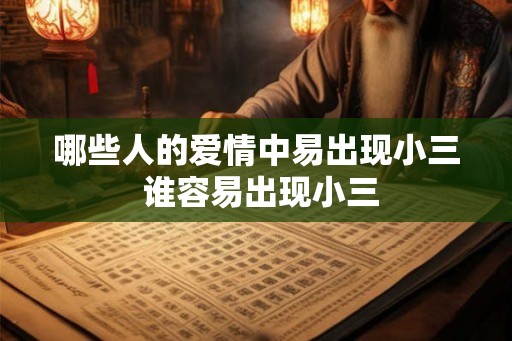 哪些人的爱情中易出现小三 谁容易出现小三