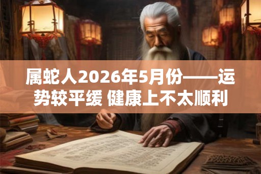 属蛇人2026年5月份——运势较平缓 健康上不太顺利