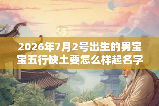 2026年7月2号出生的男宝宝五行缺土要怎么样起名字