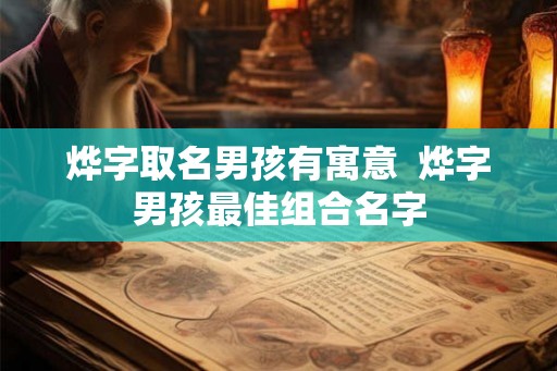 烨字取名男孩有寓意  烨字男孩最佳组合名字