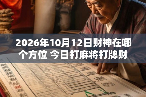 2026年10月12日财神在哪个方位 今日打麻将打牌财运方位
