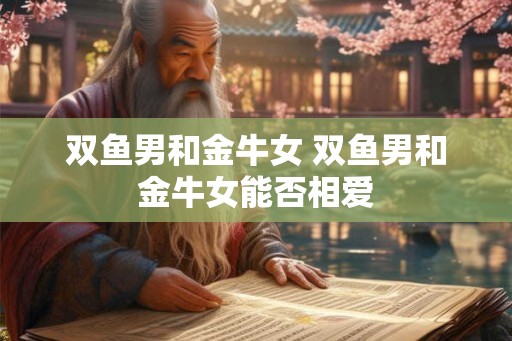双鱼男和金牛女 双鱼男和金牛女能否相爱