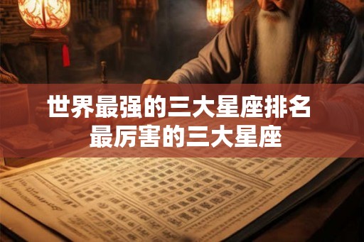 世界最强的三大星座排名 最厉害的三大星座 世界最强的三大星座排名 最厉害的三大星座