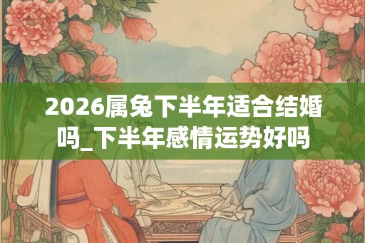 2026属兔下半年适合结婚吗_下半年感情运势好吗