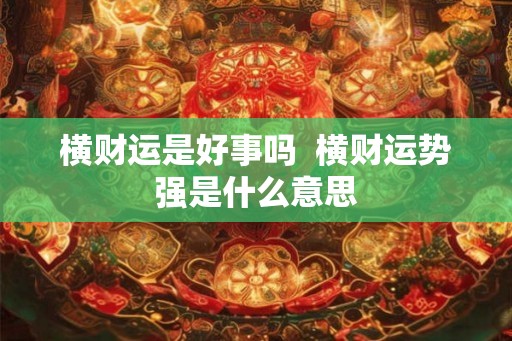 横财运是好事吗 横财运势强是什么意思 横财运是好事吗 横财运势强是什么意思