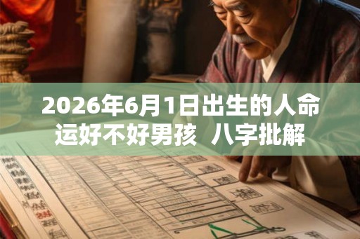 2026年6月1日出生的人命运好不好男孩  八字批解