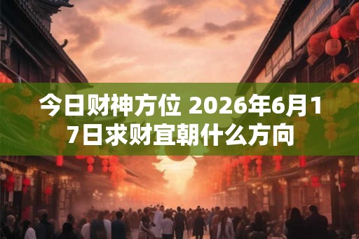 今日财神方位 2026年6月17日求财宜朝什么方向 今日财神方位 2026年6月17日求财宜朝什么方向