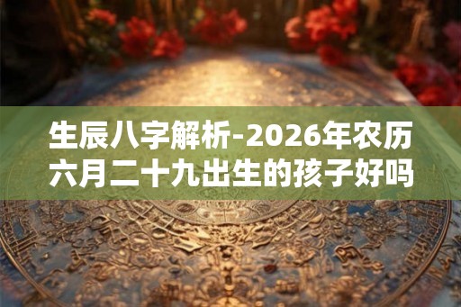 生辰八字解析-2026年农历六月二十九出生的孩子好吗