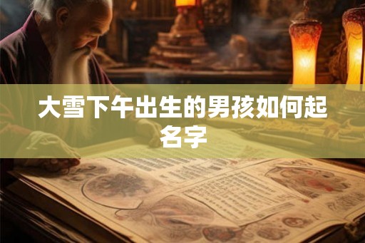 大雪下午出生的男孩如何起名字