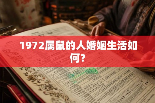 1972属鼠的人婚姻生活如何？