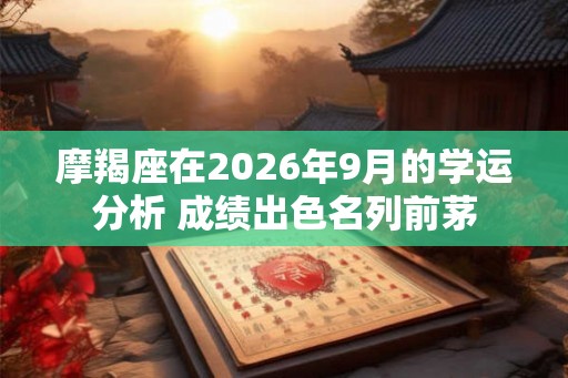 摩羯座在2026年9月的学运分析 成绩出色名列前茅