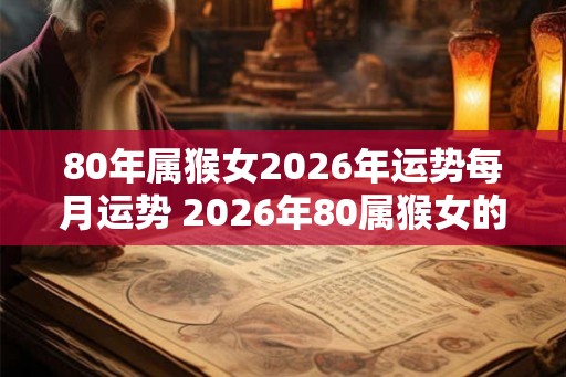 80年属猴女2026年运势每月运势 2026年80属猴女的每月运势如何