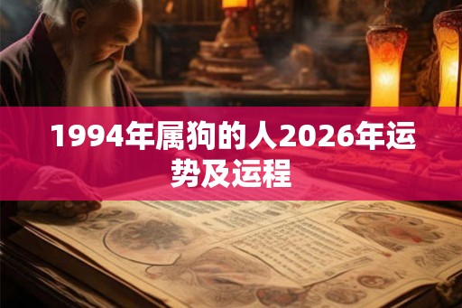 1994年属狗的人2026年运势及运程