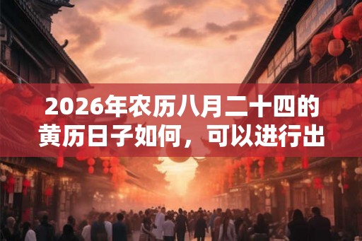 2026年农历八月二十四的黄历日子如何，可以进行出殡活动吗？
