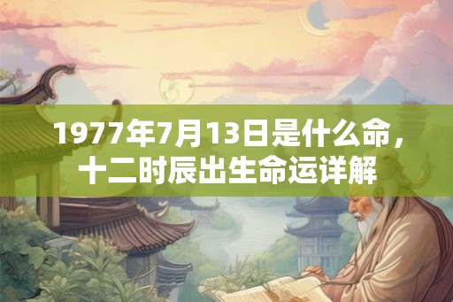1977年7月13日是什么命，十二时辰出生命运详解