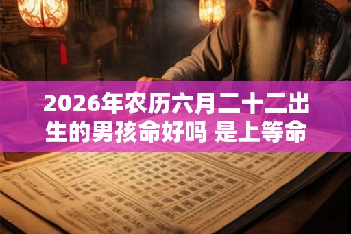 2026年农历六月二十二出生的男孩命好吗 是上等命吗