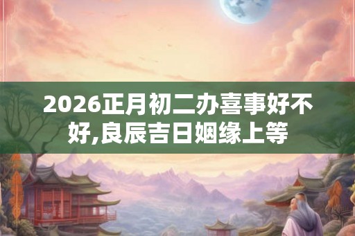 2026正月初二办喜事好不好,良辰吉日姻缘上等