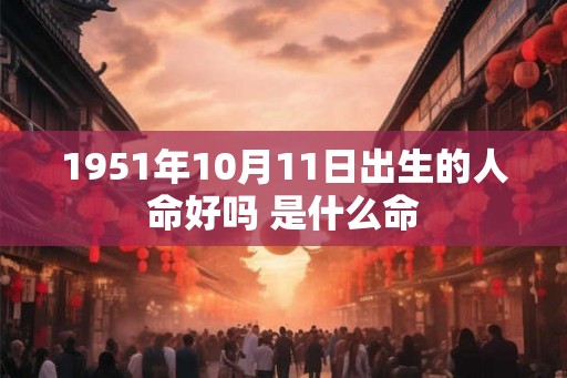 1951年10月11日出生的人命好吗 是什么命