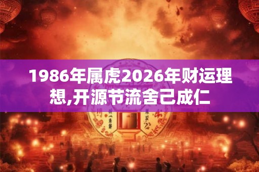 1986年属虎2026年财运理想,开源节流舍己成仁