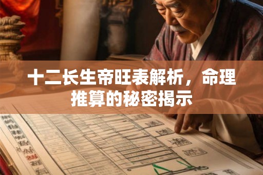 十二长生帝旺表解析，命理推算的秘密揭示