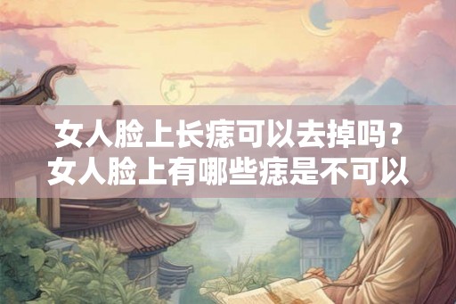 女人脸上长痣可以去掉吗？女人脸上有哪些痣是不可以去掉的？