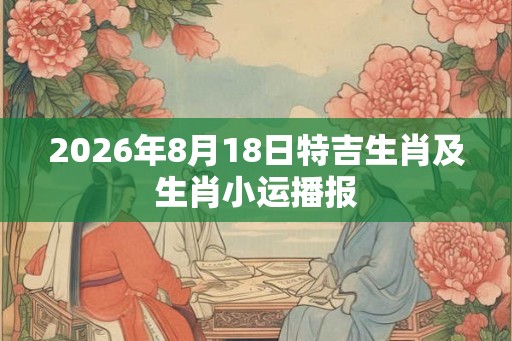 2026年8月18日特吉生肖及生肖小运播报