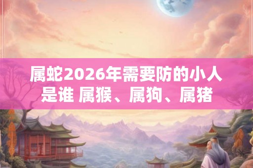 属蛇2026年需要防的小人是谁 属猴、属狗、属猪