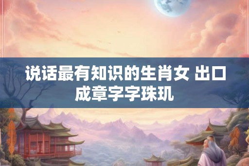 说话最有知识的生肖女 出口成章字字珠玑