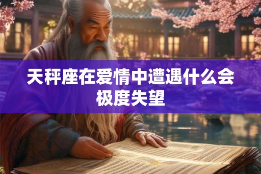 天秤座在爱情中遭遇什么会极度失望