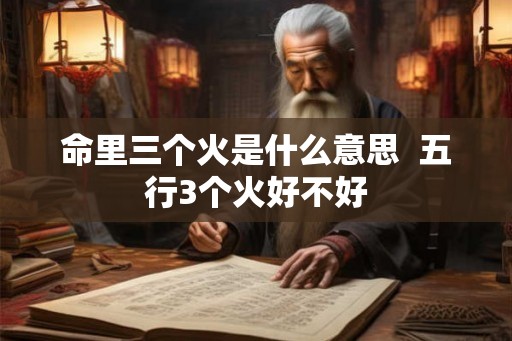命里三个火是什么意思  五行3个火好不好