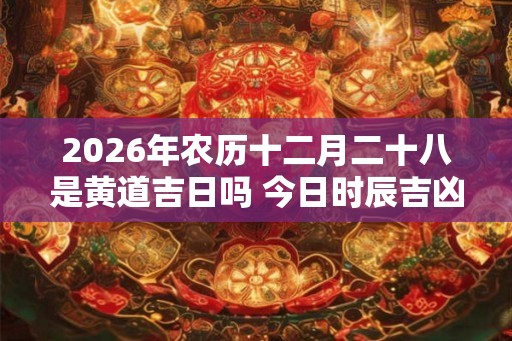 2026年农历十二月二十八是黄道吉日吗 今日时辰吉凶