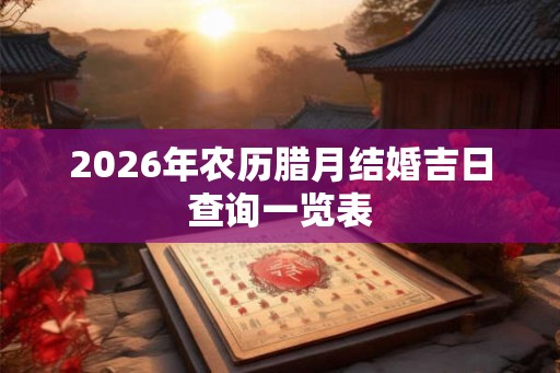 2026年农历腊月结婚吉日查询一览表