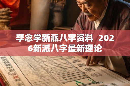 李念学新派八字资料  2026新派八字最新理论