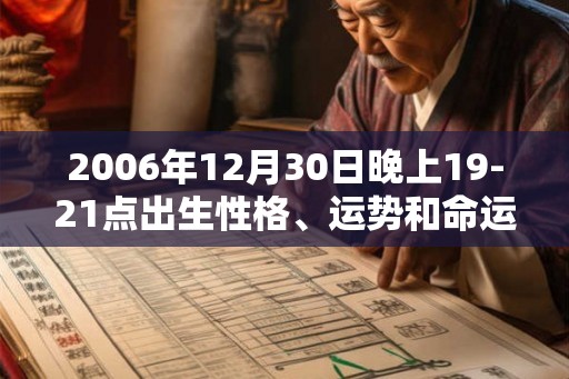 2006年12月30日晚上19-21点出生性格、运势和命运 2006年12月30日晚上19-21点出生性格、运势和命运