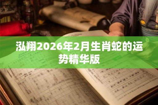 泓翔2026年2月生肖蛇的运势精华版