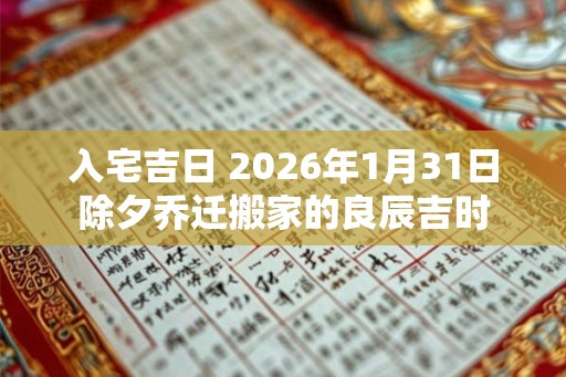 入宅吉日 2026年1月31日除夕乔迁搬家的良辰吉时 入宅吉日 2026年1月31日除夕乔迁搬家的良辰吉时