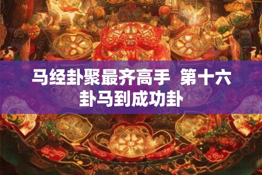 马经卦聚最齐高手  第十六卦马到成功卦