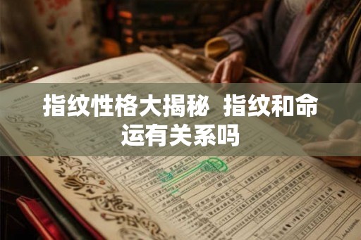 指纹性格大揭秘  指纹和命运有关系吗