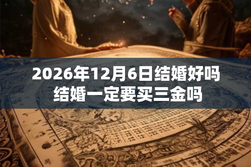 2026年12月6日结婚好吗 结婚一定要买三金吗