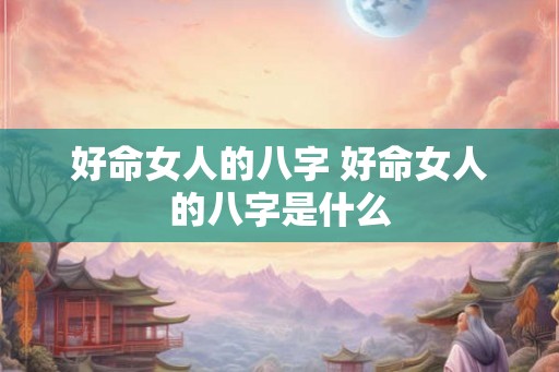 好命女人的八字 好命女人的八字是什么
