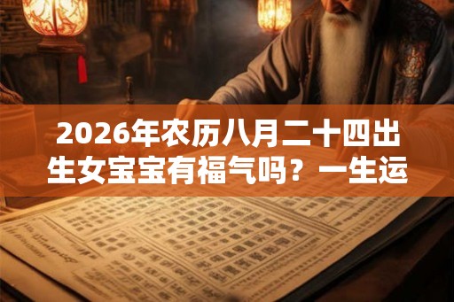 2026年农历八月二十四出生女宝宝有福气吗？一生运势如何？
