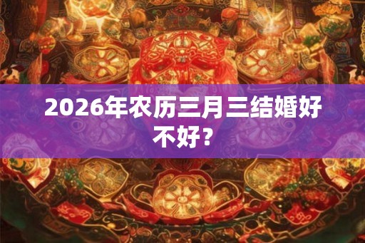 2026年农历三月三结婚好不好? 2026年农历三月三结婚好不好?