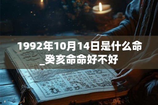 1992年10月14日是什么命_癸亥命命好不好